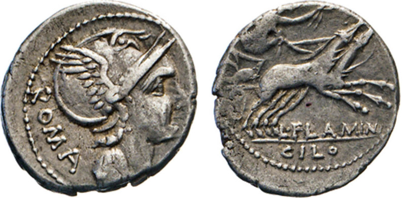 ANTIKE WELT
RÖMISCHE REPUBLIK
L. Flaminius Cilo, 109/108 v. Chr. AR Denar, Rom...
