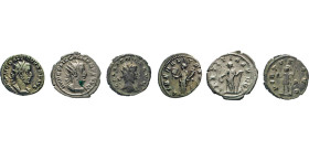 ANTIKE WELT
RÖMISCHES REICH
Gallienus, 254–268. AR Antoniniane. Büste n.r. mit Strahlenkrone. Rs. Liberalitas na. li. stehend, Laetitia na li. stehe...