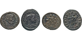 ANTIKE WELT
RÖMISCHES REICH
Maximianus, 286–305, 307–308, 310. AE Follis, Siscia. Belorb. Büste na. re. Rs. Genius na.li. opfernd. AE Follis, Alexan...