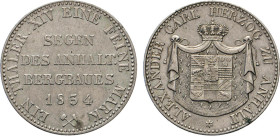 DEUTSCHE MÜNZEN VOR 1871
ANHALT
BERNBURG. Alexander Carl, 1834–1863. Ausbeutetaler 1834 o.Mzz. Thun 2. Dav. 502. AKS 15. J. 59. 
ss