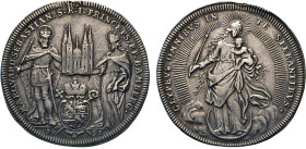 DEUTSCHE MÜNZEN VOR 1871
BAMBERG
Marquard Sebstian von Stauffenberg, 1683–1693. Reichstaler 1691, Nürnberg. Dav. 5063. Krug 353. Felder geglättet, H...