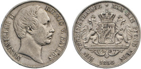 DEUTSCHE MÜNZEN VOR 1871
BAYERN
Vereinstaler 1858. Thun 98. Dav. 606. AKS 149. J. 94. 
ss