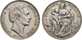 DEUTSCHE MÜNZEN VOR 1871
BAYERN
Vereins-Madonnentaler 1871. Thun 105. Dav. 611. AKS 176. 
vz+