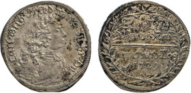 DEUTSCHE MÜNZEN VOR 1871
BRANDENBURG–ANSBACH
Doppelgroschen 1729, Schwabach. Auf seine Huldigung. Brustbild n.r. Rs. Schrift in Lorbeerkranz. 27 mm....