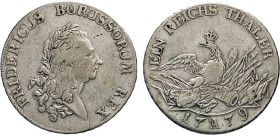 DEUTSCHE MÜNZEN VOR 1871
BRANDENBURG–PREUSSEN, Kurfürstentum, ab 1701 Königreich
Friedrich II. der Große 1740–1786. Reichstaler 1779 A, Berlin, Belo...