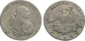DEUTSCHE MÜNZEN VOR 1871
BRANDENBURG–PREUSSEN, Kurfürstentum, ab 1701 Königreich
Friedrich Wilhelm II., 1786–1797. Reichstaler 1790 B, Breslau. Schr...
