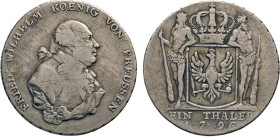 DEUTSCHE MÜNZEN VOR 1871
BRANDENBURG–PREUSSEN, Kurfürstentum, ab 1701 Königreich
Taler 1796 A, Berlin, Dav. 2599. Jg, 25.Olding 3. 21,90 g. 
s-ss...