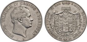 DEUTSCHE MÜNZEN VOR 1871
BRANDENBURG–PREUSSEN, Kurfürstentum, ab 1701 Königreich
Friedrich Wilhelm IV., 1840–1861. Vereins-Doppeltaler 1841 A. Thun ...