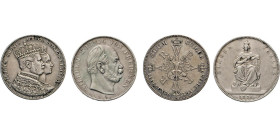 DEUTSCHE MÜNZEN VOR 1871
BRANDENBURG–PREUSSEN, Kurfürstentum, ab 1701 Königreich
Wilhelm I., 1861–1888. Vereinstaler 1861, Krönung zu Königsberg. Un...