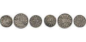 DEUTSCHE MÜNZEN VOR 1871
BRAUNSCHWEIG-LÜNEBURG
LINIE WOLFENBÜTTEL
IIII Mgr. Feinsilber 1624. II Mgr. Feinsilber 1627 u. 1632. Alle mit gekröntem FV...