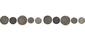 DEUTSCHE MÜNZEN VOR 1871
BRAUNSCHWEIG-LÜNEBURG
LINIE WOLFENBÜTTEL
1/24 Taler 1614, Goslar. 1623, Lauterberg. 2 Mgr. 1634 (2×). Einseitiger Pfennig ...