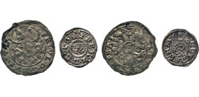 DEUTSCHE MÜNZEN VOR 1871
BRAUNSCHWEIG-LÜNEBURG
LINIE WOLFENBÜTTEL
12 Kreuzer 1621 und 1/24 Taler o.J. Titel Ferdinand II. Kippermünzen. Welter 1087...