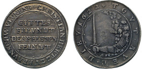 DEUTSCHE MÜNZEN VOR 1871
BRAUNSCHWEIG-LÜNEBURG
LINIE WOLFENBÜTTEL
Christian, Bischof von Halberstadt, 1616–1626. Taler 1622 „Pfaffenfeindtaler“ o.M...