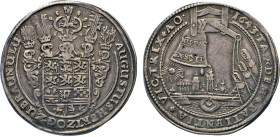 DEUTSCHE MÜNZEN VOR 1871
BRAUNSCHWEIG-LÜNEBURG
LINIE WOLFENBÜTTEL
Siebter Glockentaler 1643 o. Mzz., Goslar. 5-fach behelmtes, 11-feldiges Wappen, ...