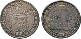 DEUTSCHE MÜNZEN VOR 1871
BRAUNSCHWEIG-LÜNEBURG
LINIE WOLFENBÜTTEL
Siebter Glockentaler 1643 o. Mzz., Goslar. 5-fach behelmtes, 11-feldiges Wappen, ...