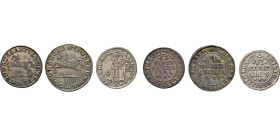 DEUTSCHE MÜNZEN VOR 1871
BRAUNSCHWEIG-LÜNEBURG
LINIE WOLFENBÜTTEL
6 Mariengroschen 1692 Wilder Mann. 6 Mariengroschen 1696 u. 1/12 Taler 1695. Spri...