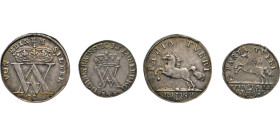 DEUTSCHE MÜNZEN VOR 1871
BRAUNSCHWEIG-LÜNEBURG
LINIE WOLFENBÜTTEL
1/9 Taler Feinsilber 1715 HH[gekreuzte Zainhaken], Zellerfeld. Gekröntes Monogram...