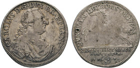 DEUTSCHE MÜNZEN VOR 1871
BRAUNSCHWEIG-LÜNEBURG
LINIE WOLFENBÜTTEL
2/3 Taler Konventionsmünze 1764 I·D·B·, Braunschweig. Geharn. Brustbild mit Umhan...