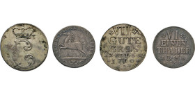 DEUTSCHE MÜNZEN VOR 1871
BRAUNSCHWEIG-LÜNEBURG
LINIE WOLFENBÜTTEL
8 Gute Groschen 1760 I.D.B. Braunschweig. Gekröntes Monogramm. Rs. Wert u. Jahr. ...