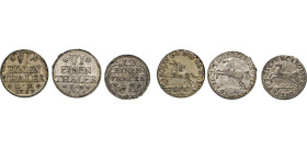 DEUTSCHE MÜNZEN VOR 1871
BRAUNSCHWEIG-LÜNEBURG
LINIE WOLFENBÜTTEL
1/6 Taler Landmünze 1752 o. Mzz., 1/6 Taler Landmünze 1757 A.C.B., 1/12 Taler Lan...