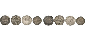 DEUTSCHE MÜNZEN VOR 1871
BRAUNSCHWEIG-LÜNEBURG
LINIE WOLFENBÜTTEL
1/6 Taler Konventionsmünze 1768 u. 1775 I.D.B, Braunschweig. Wert. Rs. Sping. Ros...