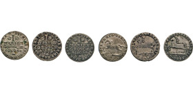 DEUTSCHE MÜNZEN VOR 1871
BRAUNSCHWEIG-LÜNEBURG
LINIE WOLFENBÜTTEL
1 Mariengroschen Konventionsmünze 1803 und 1805 (2 Stück). Welter 2928. 3 Stück ...