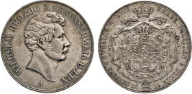 DEUTSCHE MÜNZEN VOR 1871
BRAUNSCHWEIG-LÜNEBURG
LINIE WOLFENBÜTTEL
Vereins-Doppeltaler zu 3½ Gulden 1855 B, Braunschweig. Thun 119. Dav. 633. AKS 73...