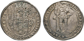 DEUTSCHE MÜNZEN VOR 1871
BRAUNSCHWEIG-LÜNEBURG
LINIE LÜNEBURG CELLE
Christian Ludwig, 1648–1665. Taler 1649 HS, Zellerfeld. „Zwittertaler“., des Mz...
