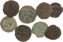 DEUTSCHE MÜNZEN VOR 1871
LÜNEBURG
Lot von acht unbestimmten Kupferscherfen mit Fundbelag vom 16. Jh. bis 1714. Zus. 8 Stück
s bis ss