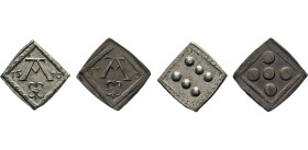 DEUTSCHE MÜNZEN VOR 1871
LÜNEBURG
Ratszeichen 1570. Kupferklippe. Miteinander verschmolzenes MFP (Mons-Fons-Pons) zwischen der geteilten Jahreszahl....