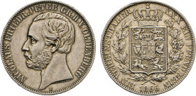 DEUTSCHE MÜNZEN VOR 1871
OLDENBURG
Nicolaus Friedrich Peter. 1853–1900. Vereinstaler 1866 B. Thun 241. Dav. 753. AKS 25. 
ss-vz