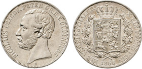 DEUTSCHE MÜNZEN VOR 1871
OLDENBURG
Vereinstaler 1866 B. Thun 241. Dav. 753. AKS 25. 
ss/ss-vz