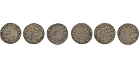 DEUTSCHE MÜNZEN VOR 1871
PREUSSEN, Herzogtum
Sigismund I (der Alte), 1506–1546. Groschen 1530, 1531, 1532. Gumowski 526-528. Zus. 3 Stück 
 s/ss(1)...
