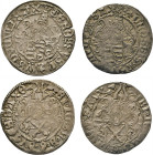 DEUTSCHE MÜNZEN VOR 1871
SACHSEN
Zinsgroschen o.J.Mzz. Doppellilie, Freiberg. 2,45 g. Zinsgroschen o.J. Mzz. Kreuz, Annaberg. 2,52g. Mers. 407,405. ...