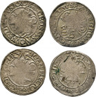 DEUTSCHE MÜNZEN VOR 1871
SACHSEN
Johann und Georg, 1525–1528. Zinsgroschen o.J. Mzz. Doppellilie, Freiberg. Mers. 440. Keilitz/ Kohl 53. 2,78 u. 2,6...