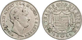 DEUTSCHE MÜNZEN VOR 1871
SACHSEN
Friedrich August II., 1836–1854. Taler 1841 G. Thun 325. Dav. 875. AKS 99. J. 76. 
ss