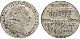 DEUTSCHE MÜNZEN VOR 1871
SACHSEN
GOTHA-ALTENBURG. Friedrich III., 1732–1772. Groschen 1772 auf seinen Tod. Steguweit 289. Slg. Merseb. 3249. 
vz-st...
