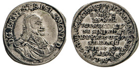 DEUTSCHE MÜNZEN VOR 1871
SACHSEN
NEU-GOTHA. Ernst I., der Fromme, 1640–1675. 1/24 Taler 1675 auf den Tod und die Beisetzung des Herzogs. Merseb. 305...