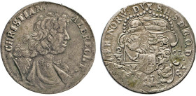 DEUTSCHE MÜNZEN VOR 1871
SCHLESWIG-HOLSTEIN
GOTTORF. Christian Albrecht, 1659–1694. 2/3 Taler 1683 CR, Caspar Ridder in Plön. Geharn. Brustbild. Rs....