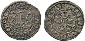DEUTSCHE MÜNZEN VOR 1871
STADE
Stadt. 1/16 Reichstaler 1615. Titel Matthias. Stadtwappen Rs. Gekrönter Doppeladler mit Wz. 16 a. d. Brust. Rs.-Umsch...