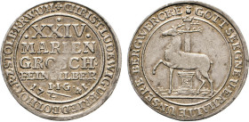 DEUTSCHE MÜNZEN VOR 1871
STOLBERG
Ausbeute-XXIV Mariengroschen Feinsilber 1741 I.I.G., Stolberg. Wert, Mzz., Jahr in 6 Zeilen. Rs. Hirsch vor Säule ...
