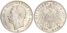 DEUTSCHE MÜNZEN NACH 1871
SILBERMÜNZEN des DEUTSCHEN KAISERREICHS
BADEN, Großherzogtum
3 Mark 1915 G. J. 39. 
vz