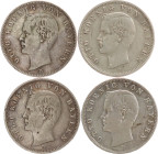 DEUTSCHE MÜNZEN NACH 1871
SILBERMÜNZEN des DEUTSCHEN KAISERREICHS
BAYERN, Königreich
2 Mark 1899, 1900, 1901, 1902 D. J. 45. 4 Stück 
ss