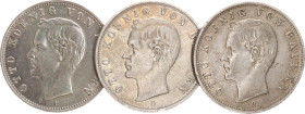 DEUTSCHE MÜNZEN NACH 1871
SILBERMÜNZEN des DEUTSCHEN KAISERREICHS
BAYERN, Königreich
2 Mark 1907, 1908, 1913 D. J. 45. 3 Stück 
ss(1907) bis fvz...