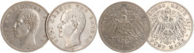 DEUTSCHE MÜNZEN NACH 1871
SILBERMÜNZEN des DEUTSCHEN KAISERREICHS
BAYERN, Königreich
5 Mark 1900, 1901, 1902, 1903, 1904, 1907, 1908. J. 46. 7 Stüc...
