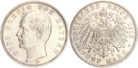 DEUTSCHE MÜNZEN NACH 1871
SILBERMÜNZEN des DEUTSCHEN KAISERREICHS
BAYERN, Königreich
5 Mark 1913. J. 46. Winz. Kr. 
vz