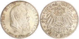 DEUTSCHE MÜNZEN NACH 1871
SILBERMÜNZEN des DEUTSCHEN KAISERREICHS
BAYERN, Königreich
5 Mark 1911 D. 90er Geburtstag und 25-jähr. Regentschaft. J. 5...