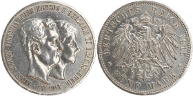 DEUTSCHE MÜNZEN NACH 1871
SILBERMÜNZEN des DEUTSCHEN KAISERREICHS
BRAUNSCHWEIG, Herzogtum
5 Mark 1915 A. J. 56. Die Prägung wurde wegen des unvolls...