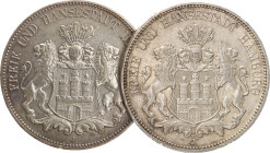 DEUTSCHE MÜNZEN NACH 1871
SILBERMÜNZEN des DEUTSCHEN KAISERREICHS
HAMBURG, Freie und Hansestadt
5 Mark 1904, 1907, 1908 J. J. 65. 3 Stück 
ss bis ...