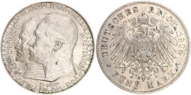DEUTSCHE MÜNZEN NACH 1871
SILBERMÜNZEN des DEUTSCHEN KAISERREICHS
HESSEN, Großherzogtum
5 Mark 1904 A. 400. Geburtstag Philipps des Großmütigen. J....